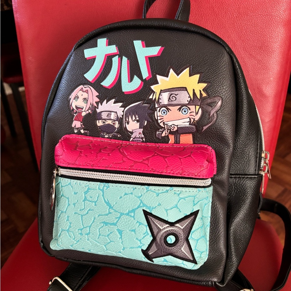 Anime Character Kids Backpack - Black, Red, Blue